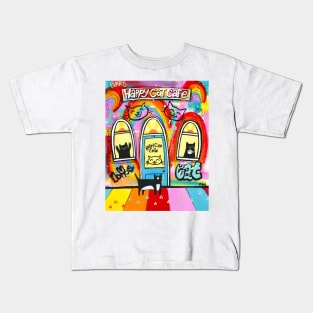 Happy Cat Cafe Kids T-Shirt